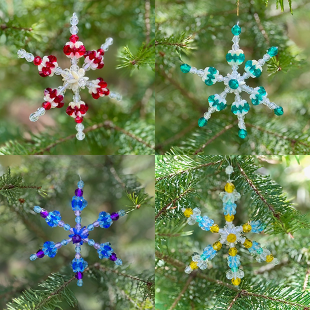 Beaded snowflakes